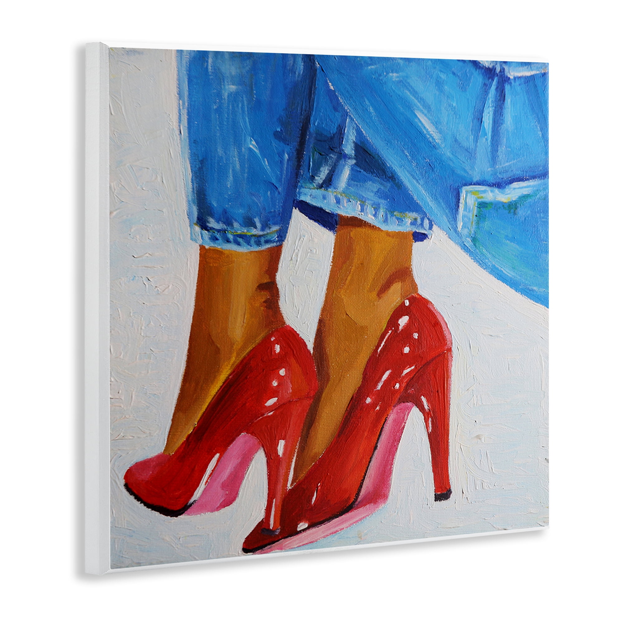 Stupell Industries Glossy Red Pumps & Jeans Wall Plaque Art, design by Violeta Vollmer