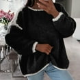 thumbnail image 2 of Kaemgyyd Sweater for Women Fall Fashion Long Sleeve Color Block Oversized Pullover Trendy Casual Crew Neck Knit Tops Clothing, 2 of 7