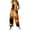 Orange, variant on HAJWOH Halloween Pants Women Print Linen Cotton Jumpsuits Rompers Plus Size Loose Fit Jumpers Pants with Pockets(Yellow,XL)