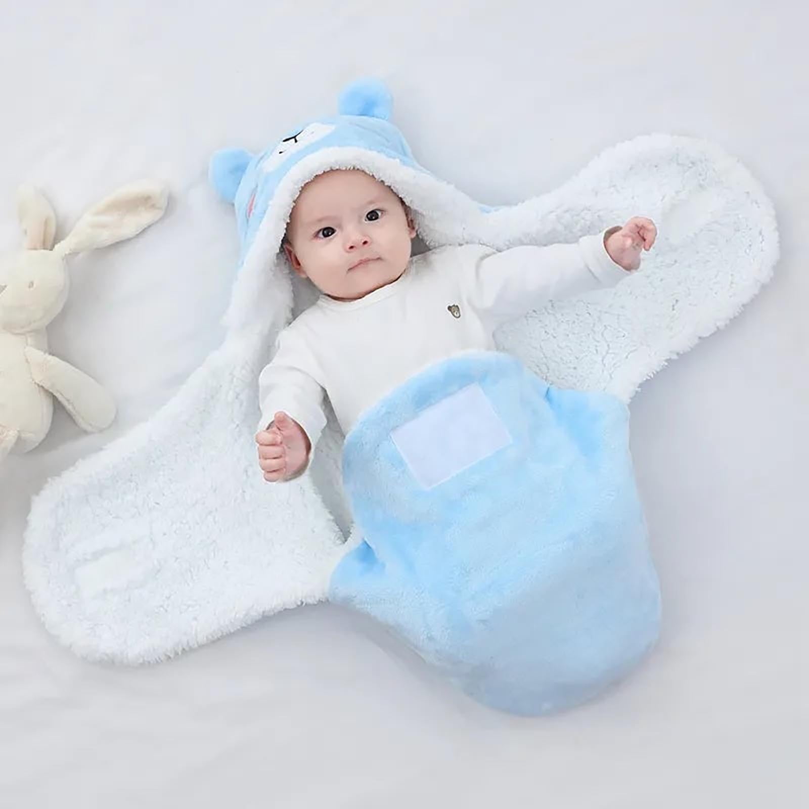 Swaddle Blanket 32.2In Secure Adjustable Wrap Sleep Sack Machine Washable Multi-Purpose Nursing Cover Burp Cloth Changing Mat Play Mat Home Use Holiday Gift Party Present Comfortable Wrap Blanket