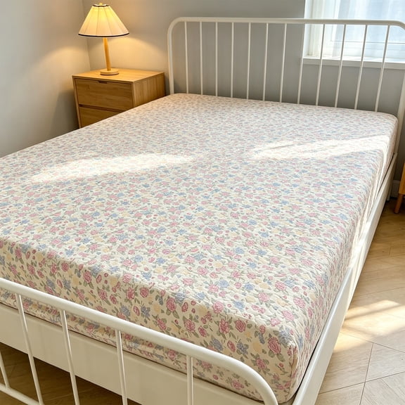 sgcylowq Queen Size Floral Fitted Sheet, Microfiber Bed Sheet With Deep Pocket Elastic Edges Soft Brushed Microfiber, Secure Mattress Coverage And An Easy-Care Wrinkle Waterproof Machine washable