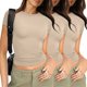 thumbnail image 2 of Camiseta básica de manga corta ajustada para mujer: camiseta de poliéster ajustada, top informal de verano, tallas S-XXL, estampado floral, apta para múltiples ocasiones, 2 of 6