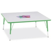 Angle View: Jonti-Craft Berries Square Elementary Activity Table-Color:Gray with Green