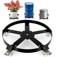 thumbnail image 1 of Ourlova Chariot Tambour à 5 Roues 55 Gallons Robuste Capacité de 1250 Livres Chariot Tambour Caddy avec Supports Croisés Roulettes Pivotantes Roue Conception Anti-Basculement Chariot Tambour avec Frein pour, 1 of 8