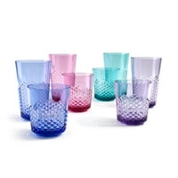 Cupture Diamond Plastic Tumblers, 24 oz 14 oz, 8-Pack (Assorted Colors) by Cupture