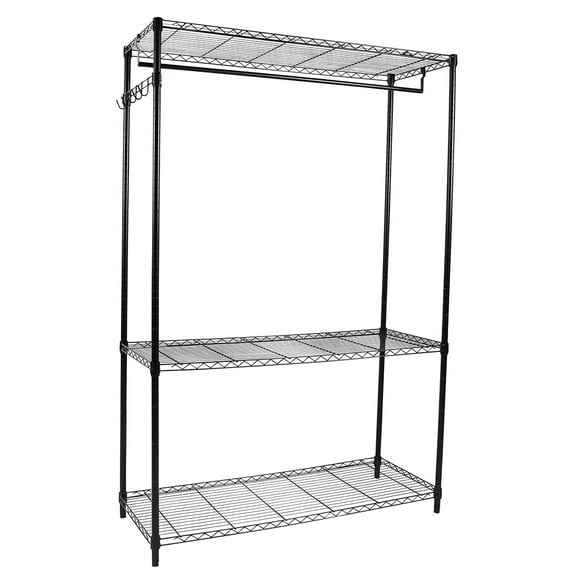 Apollo Hardware Black 3-Shelf Garment Rack 18"x48"x72"