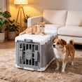 thumbnail image 4 of HOARBOEG Foldable Pet Carrier Crate Portable Collapsible Cat Dog Travel Kennel Airline Cargo Car Outdoor Cage Gray, 4 of 6