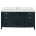 thumbnail image 2 of Ariel Cambridge 66 Inch Single Oval Sink Bathroom Vanity With Carrara White Quartz Countertop 1.5 Edge In Midnight Blue, 2 of 10