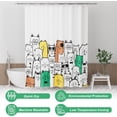 thumbnail image 3 of Shower Curtain, Washable Cute Kitty Carnival Cloth Shower Curtain Set with 12 Metal Hooks, Kawaii Waterproof Fabric Black and White Shower Curtain for Kids'' Bathroom, 72x72 Inches, 3 of 6