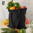 thumbnail image 2 of Top Cotton Pack of 6 – 100% Cotton Reusable Tote Bags – Bulk Grocery, Shopping, DIY, Beach & Gift Use (Black), 2 of 7