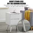 thumbnail image 5 of Bikahom NS1003WB Mid-Century Two Drawer Night Stand, White, 5 of 11