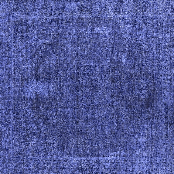 Ahgly Company Indoor Square Oriental Blue Industrial Area Rugs, 3' Square