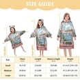 thumbnail image 4 of FORMRS Wearable Blanket Hoodie with Sleeves for Kids Cozy Flannel Sweatshirt, Pink Boat, 4 of 7