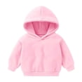 thumbnail image 3 of YYDGH Baby Boys Girls Sweatshirts Long Sleeve Hoodie Toddler Winter Fleece Solid Sweater Pullover Tops(Pink,2-3 Years), 3 of 5