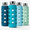 Blue, variant on Micebay 4-Pack Reusable Clear Glass Water Bottles with Lids, 18 oz Glass Juice Bottle with Silicone Sleeves & Stainless Steel Cap, BPA Free Leak-Proof