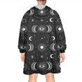 thumbnail image 2 of Wearable Oversized Blanket,Black Moon Eye Pattern Wearable Blanket Hoodie for Adults,Cozy Hooded Blankets with Super Pockets,Super Warm Fuzzy Pullover for Women & Men, 2 of 6