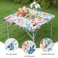 thumbnail image 4 of Pioneer Flower Floral Print Pattern Square Fitted Tablecloth with Elastic Edge,Square Table Cover,Washable Elastic Table Cover for Home Kitchen Party Decor 34"x34", 4 of 6
