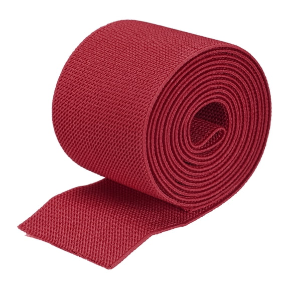Uxcell Twill Elastic Band Double Side 3" Flat 2 Yard 1 Roll Flat Elastic Ribbon Cord Light Red for Sewing Waistband