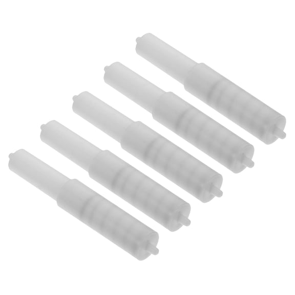 SEWCHICS 5-Pack White Spring Loaded Toilet Paper Roll Holders with Plastic Rods for Bathroom Wall Mount
