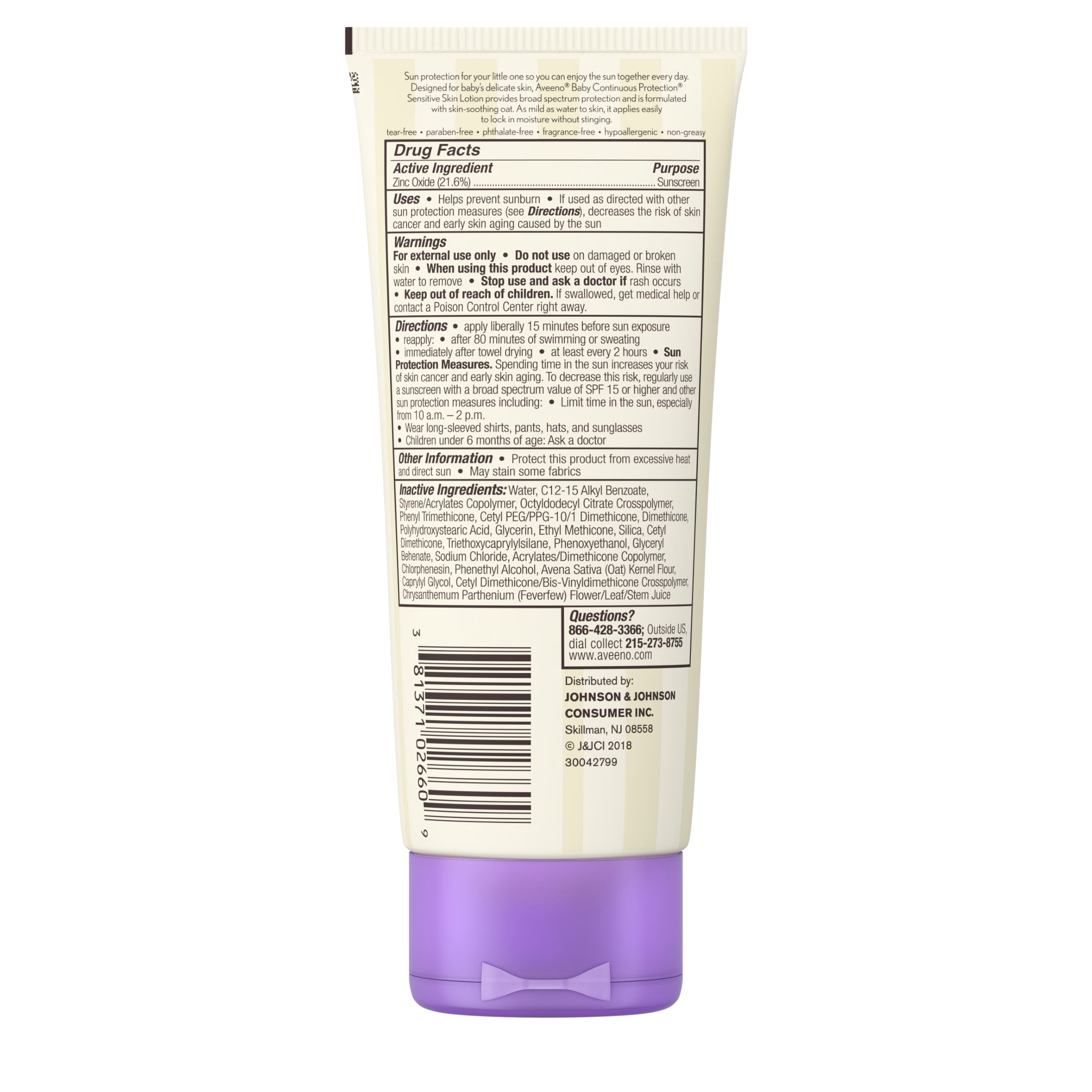 Aveeno Baby Continuous Protection Mineral Sunscreen, SPF 50, 7 fl. oz