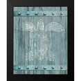 thumbnail image 2 of Meneely, Dan 12x14 Black Modern Framed Museum Art Print Titled - White Turtle Painted On Blue Wood, 2 of 5