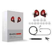 BASN Bsinger BC100 in Ear Monitor Headphones Universal Fit Noise Isolating for Musicians Singers Studio Audiophiles (Red)