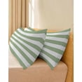 thumbnail image 4 of Sage Green Striped Throw Pillow Covers, Farmhouse Sage Green Stripes Soft Breathable Pillow Cases with Invisible Zipper for Sleeping, Long Body Pillowcases for Couch Bed Sofa Chair 20x60 Inches, 4 of 6