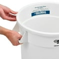 thumbnail image 6 of Global Industrial Plastic Trash Can - 10 Gallon White, 6 of 7