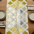 thumbnail image 5 of Yellow Morocco 120 Inch Table Runner, Retro Grey Foil Painting Grunge Tribal Farmhouse Dresser Scarf Cotton & Linen Tablerunner for Dining/Kitchen Island/Holiday Party Décor 13" x 120", 5 of 9