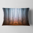 thumbnail image 2 of Designart Dense Foggy Autumn Forest - Landscape Photo Throw Pillow - 12x20, 2 of 5