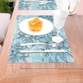 thumbnail image 5 of ZNDUO Placemats, 6 PCS Heat Resistant Stain Resistant Woven PVC Insulation Placemats, Durable Washable Elegant Table Mats for Dining-Natural Forest Petals, 18"x12", 5 of 6