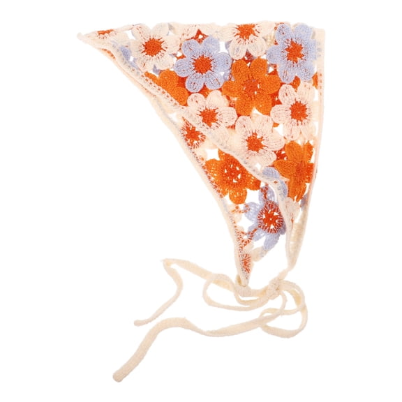 IFANLANDOR Decorative Multicolor Crochet Bandana Headband Cotton Hair Scarf for Work and Home