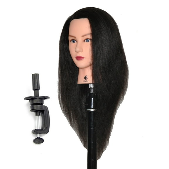 Bellrino 18 - 19 " Cosmetology Mannequin Manikin Training Head with Human Hair - Tina