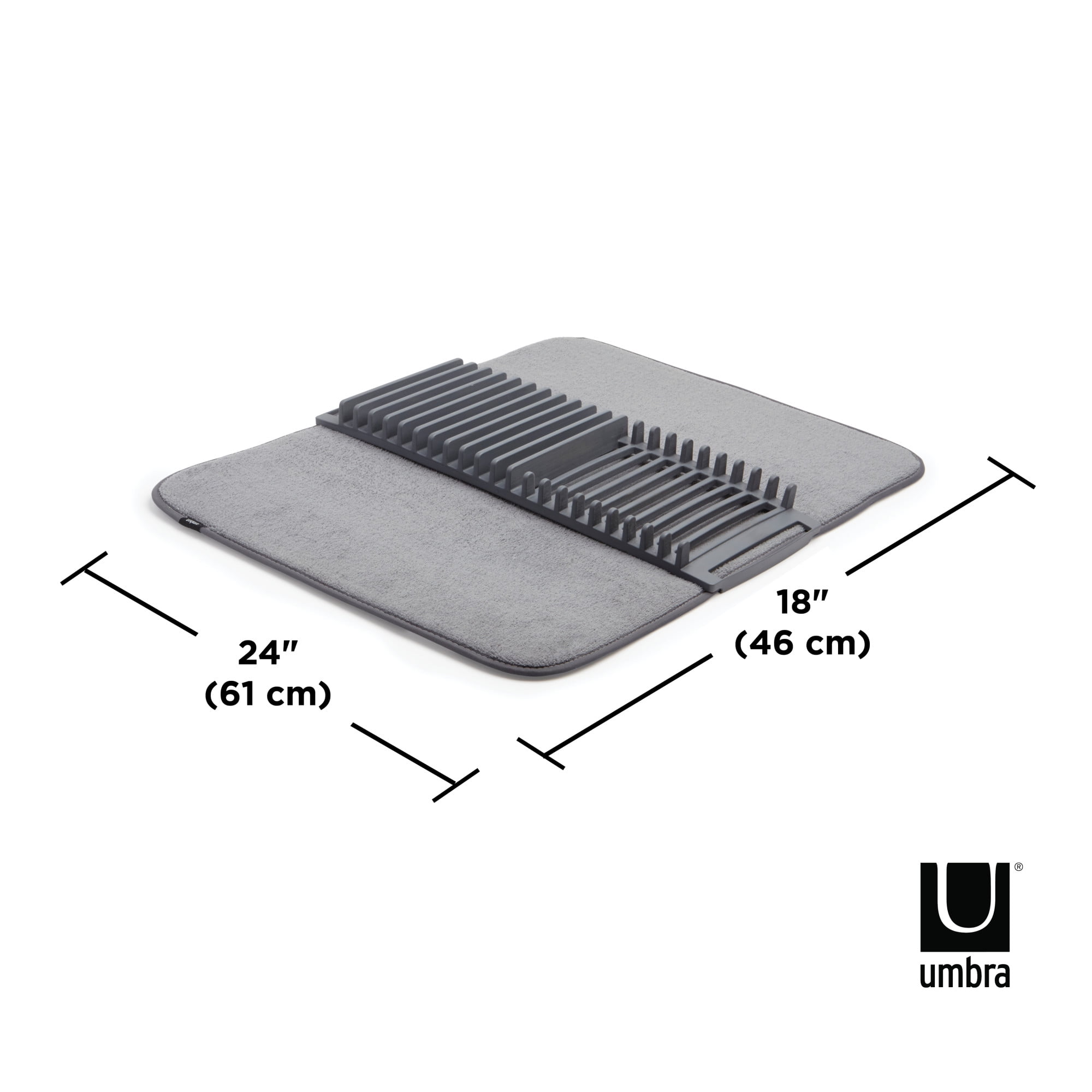 Umbra Udry Dish Drying Rack And Microfiber Dish Drying Mat