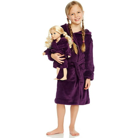 Leveret Purple Matching Doll Hooded Robe 6 Years