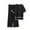 Black A, variant on Women's Ice Silk Homewear Elbow Sleeve Shirt with Wide Leg Pants Two Piece Suit Pajamas Loose Homewear