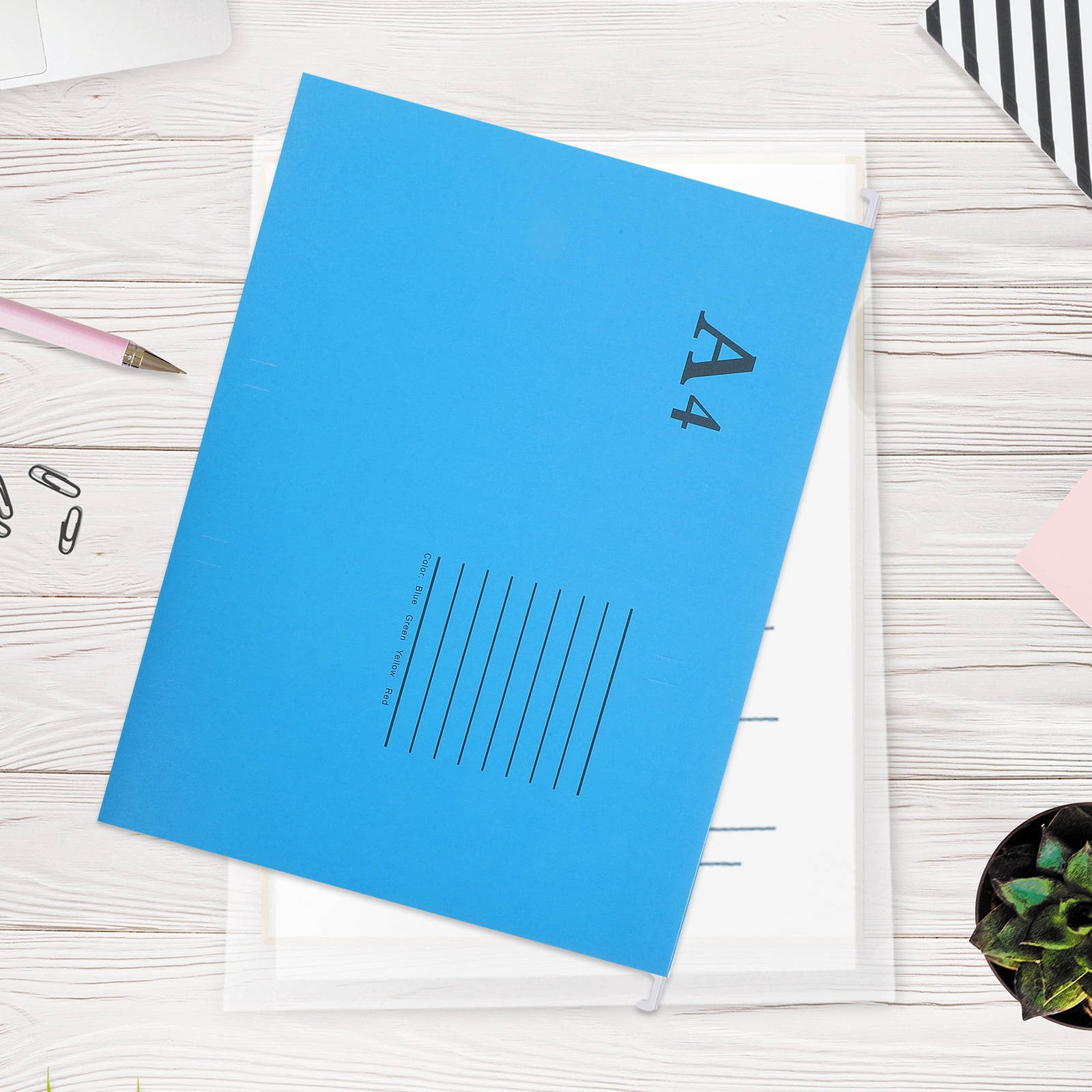 Linaichen 10pcs A4 Hanging File Folders Storage Organizer (Mixed Color)
