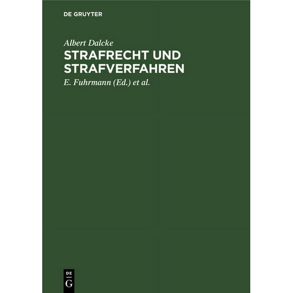 Strafrecht Und Strafverfahren: 5. Nachtrag, (Hardcover)