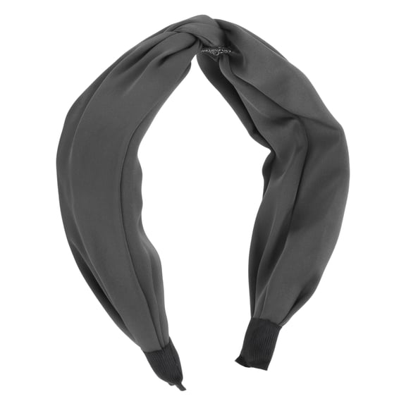 Unique Bargains 1 Pc Wide Tie Solid Color Headbands for Women Silver Tone Gray