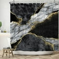 thumbnail image 2 of Black Golden Marble Shower Curtain Modern Abstract Luxury Texture Shower Curtains Decorative for Bathroom Waterproof Fabric Shower Curtain with Hooks 72x72 Inches, 2 of 6