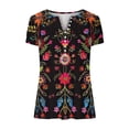 thumbnail image 3 of Womens Summer Knit Tops 2026 Hollow Out Crewneck Cute Ruffle Short Sleeve Womens T Shirts Blouses, 3 of 5