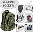 thumbnail image 6 of Yspwyqan Woodland Camo School Backpack for Kids Teens, Bass Fish Soccer 600D Polyester Lightweight Bookbag, Multi-Pocket Fits 15.6 Laptop for Elementary Middle High, 6 of 7