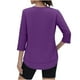thumbnail image 5 of Tops túnica,Blusa deportiva con cuello en V y mangas 3/4 para mujer, protección solar UPF, mezcla de poliéster y elastano, ideal para primavera y verano, sopatenor, 5 of 9