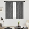 thumbnail image 2 of Deconovo Gray 52W x 63L inch Blackout Curtains Wave Line Foil Printed Drapes for Bedoom, 2 Panels, 2 of 8