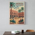 thumbnail image 6 of Vintage Retro Travel Poster Wall Art Plaza Grande Merida Mexico Colonial Square Palm Trees Cathedral Print Print Poster, 6 of 8