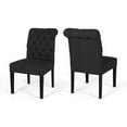 thumbnail image 2 of Noble House Broxton Indoor 37.50" Upholstered Dining Chairs, Set of 2, Gray, Matte Black, 2 of 5