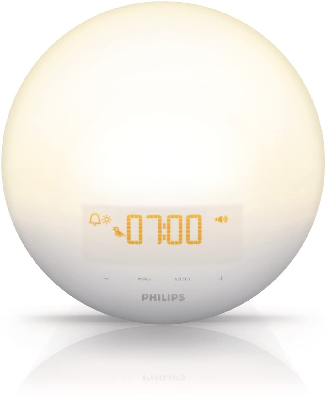 Philips Light Alarm Clock w Sunrise Simulation Night Light, White