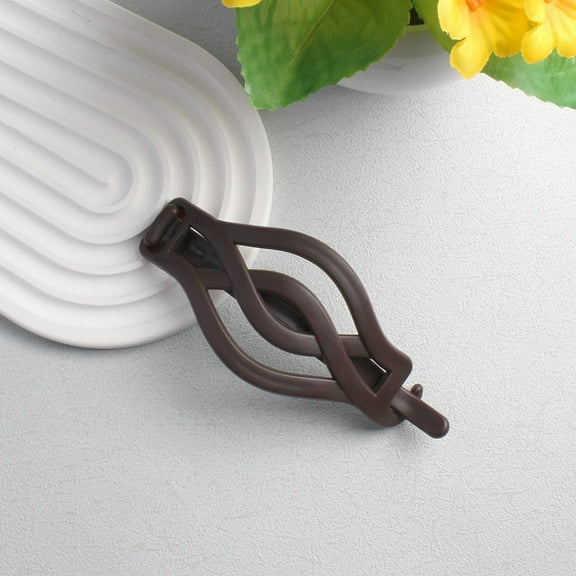 Wuztai French Flat Round Hair Clips, Vintage Resin Buckle Clip for Thick Thin Hair, 6-Piece Set for Women Girls Styling