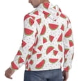 thumbnail image 6 of Rateoe Hand Drawn Watermelon Pattern Mens Hoodie, Pullover Hooded Sweatshirt, Kangaroo Pocket Hoodie Ideal for Daily Wear, Travel and Home-Medium, 6 of 7