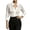 White, variant on Women Vertical Stripe Sheer Mesh Button Down Shirts, Satin Contrast Lapel & Cuff Long Sleeve Blouses, Tailored Relaxed Layering Tunics, Spring Summer Office Night Out Fashion Tops(Black,S)